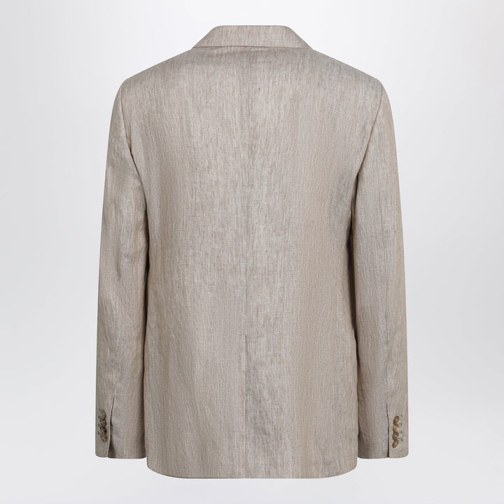 Dolce&amp;Gabbana - Taormina single-breasted linen jacket in melange beige/white