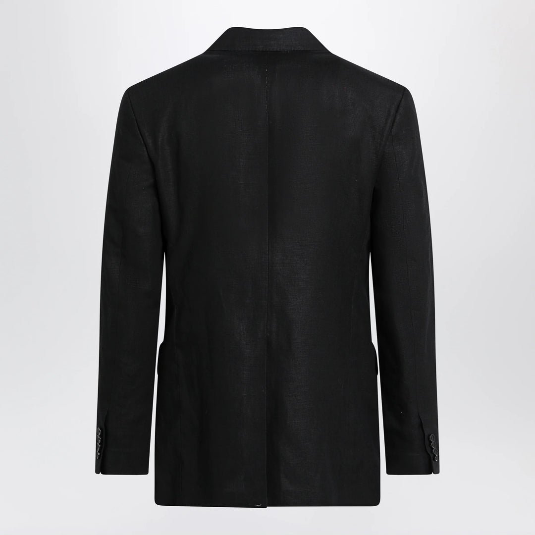 Dolce&amp;Gabbana - Single-breasted jacket in black linen canvas