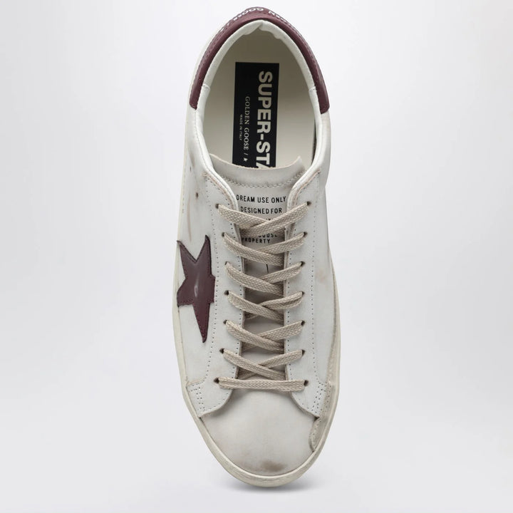 Golden Goose - Super-star Sneakers white/burgundy vintage effect