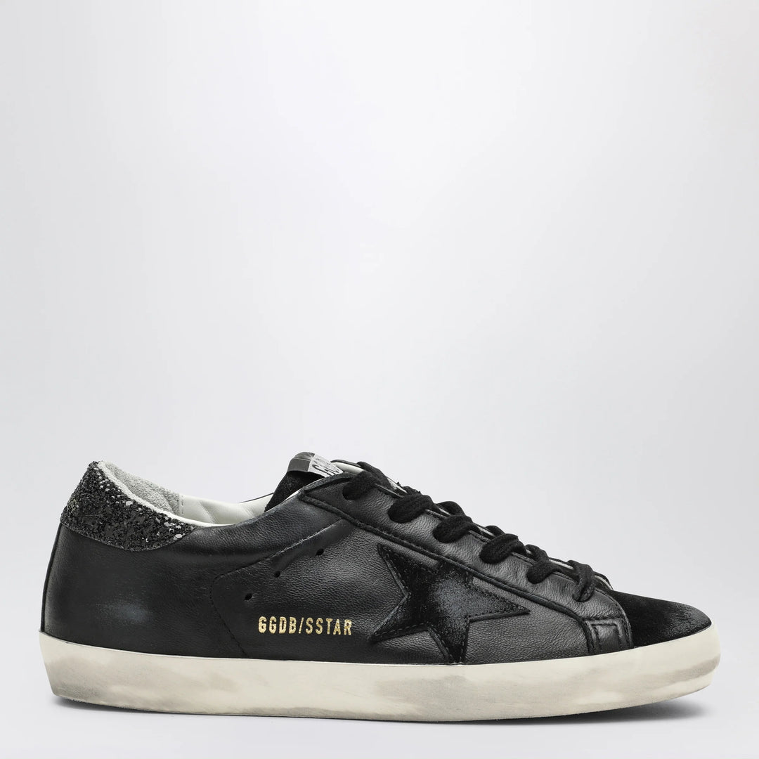 Golden Goose - Super-star black low trainer with rhinestones