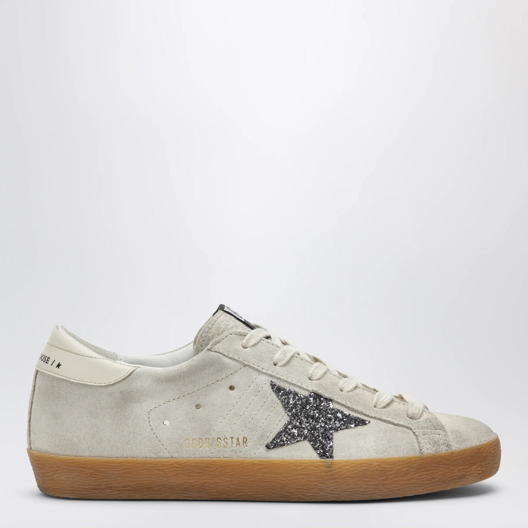 Golden Goose - Golden Goose Super-Star sneakers in pearl with glitter star