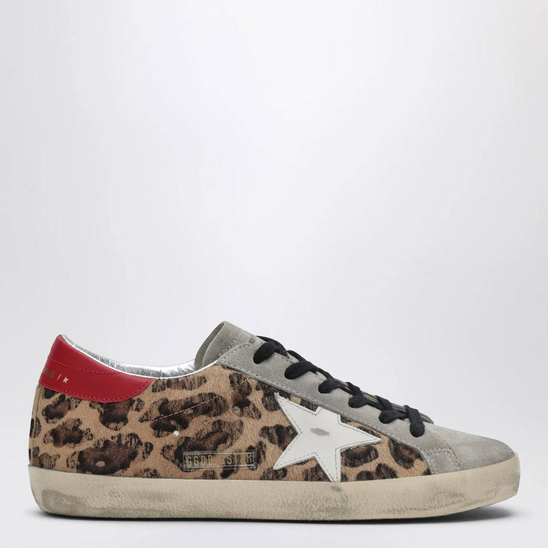 Golden Goose - Super-star Sneakers in leopard-print pony hair