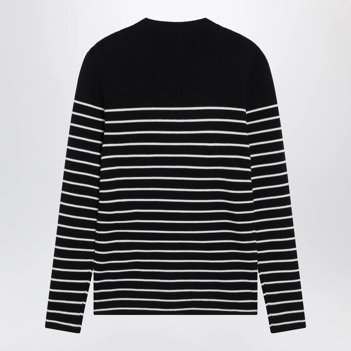 Dolce&amp;Gabbana - Blue/White Striped Wool Sweater with Buttons