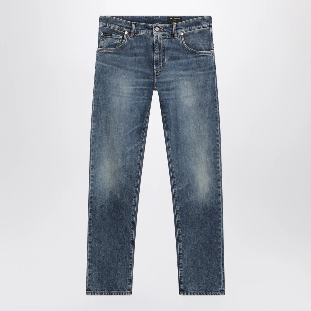 Dolce&amp;Gabbana - Slim-Fit Blue Washed Denim Jeans