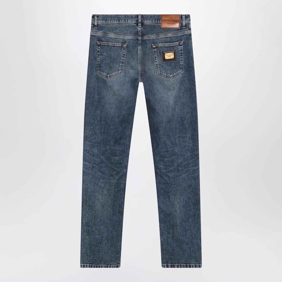 Dolce&amp;Gabbana - Slim-Fit Blue Washed Denim Jeans