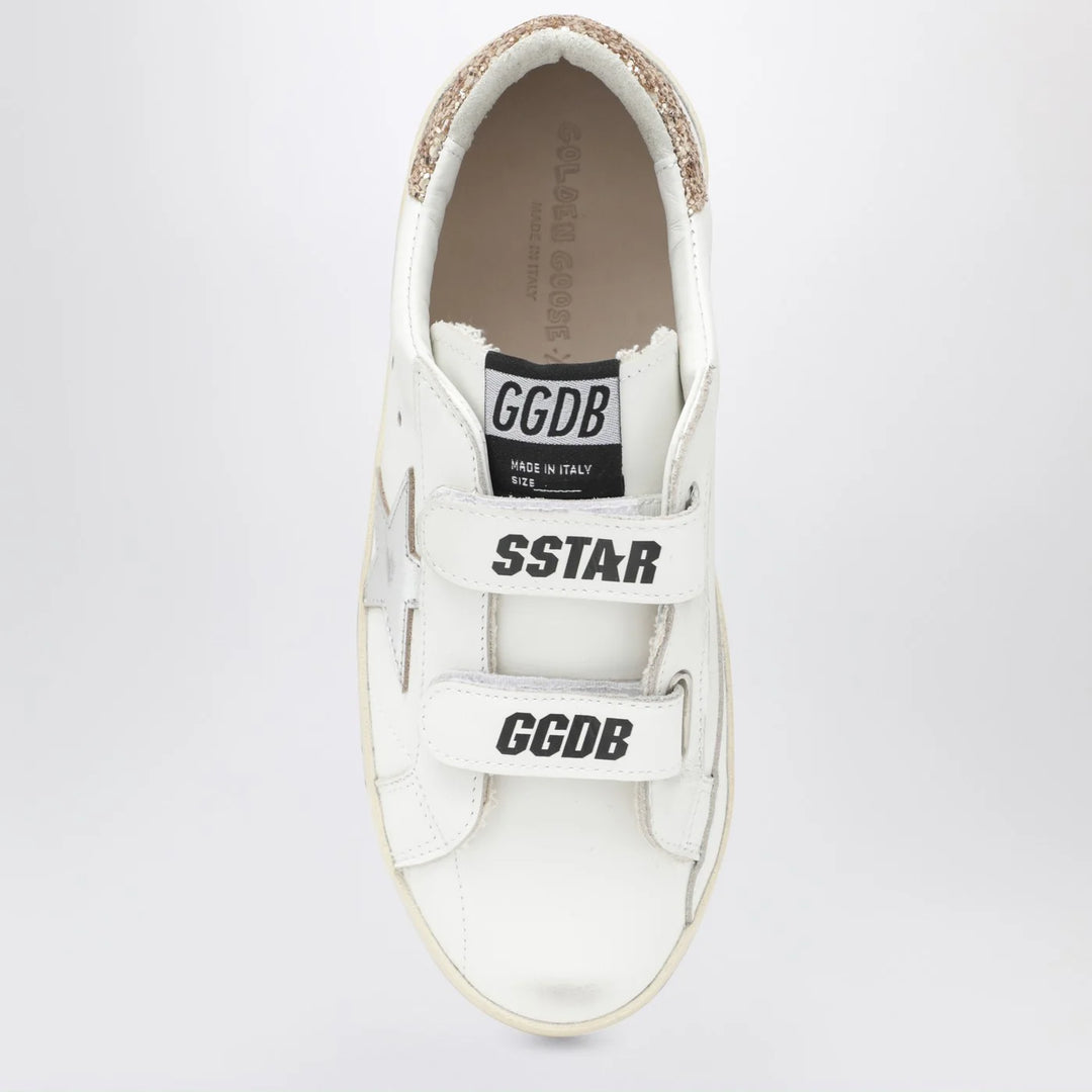 Golden Goose - Old School Sneakers in white with glitter star
