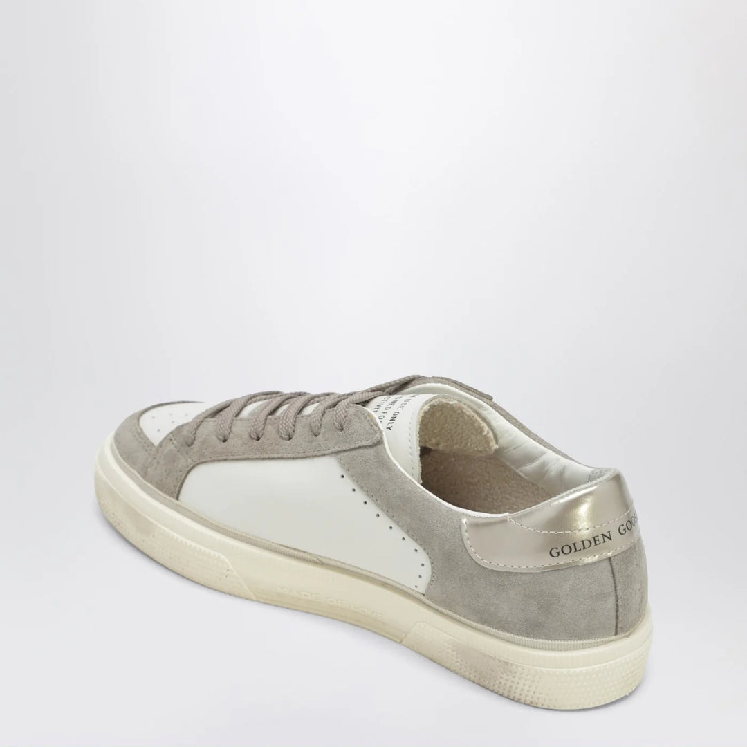 Golden Goose - White/taupe May Sneakers with glitter star