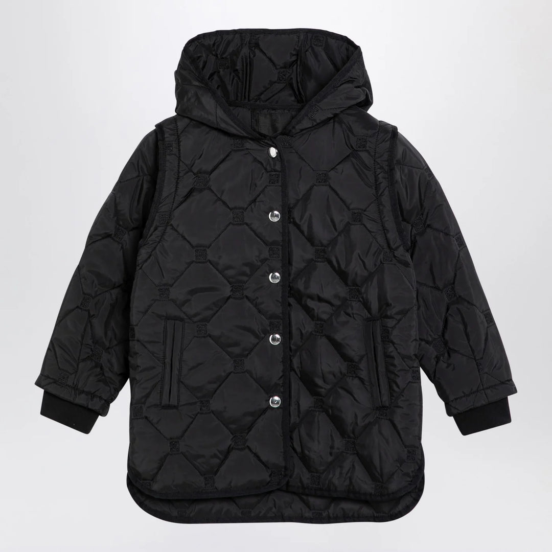 Givenchy - Black quilted parka with removable sleeves