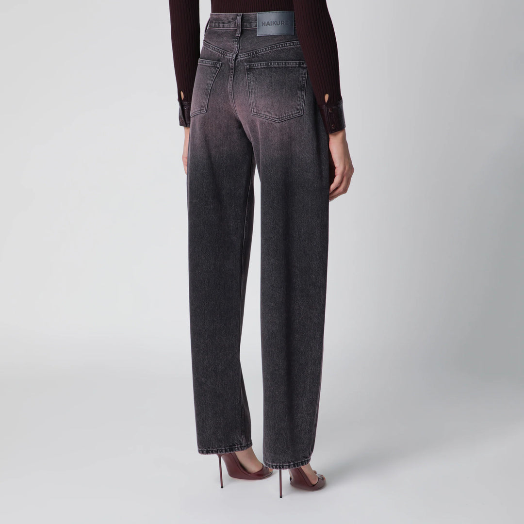 HAIKURE - Washed black-pink denim jeans