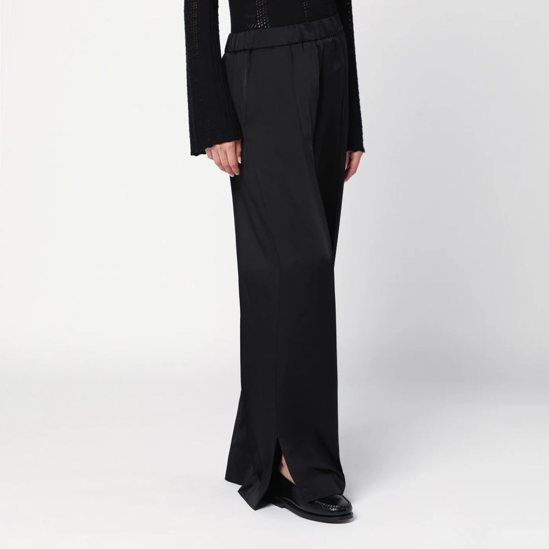 Jil Sander - Black satin palazzo pants