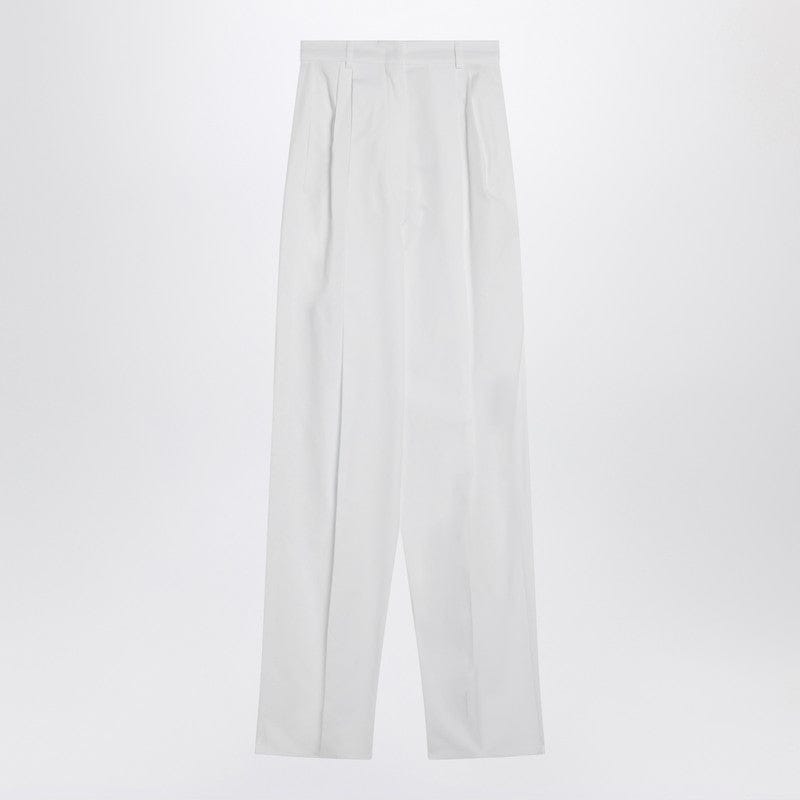 Pants Sportmax - Wide white cotton trousers - 40 IT Brand
