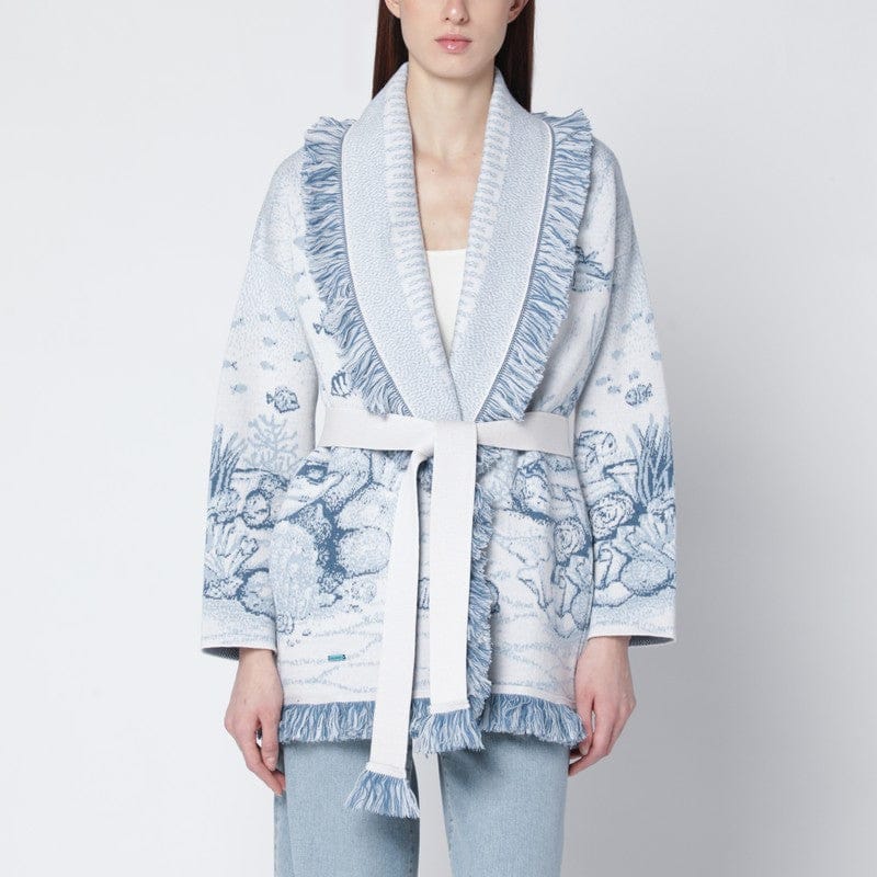 Shirts & Tops Alanui - Deep In The Ocean cardigan in white/light blue - S Brand