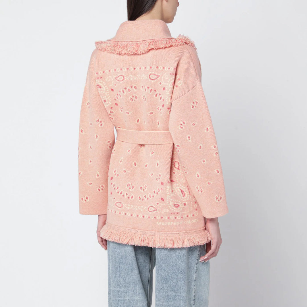 Alanui - Salmon pink paisley cardigan