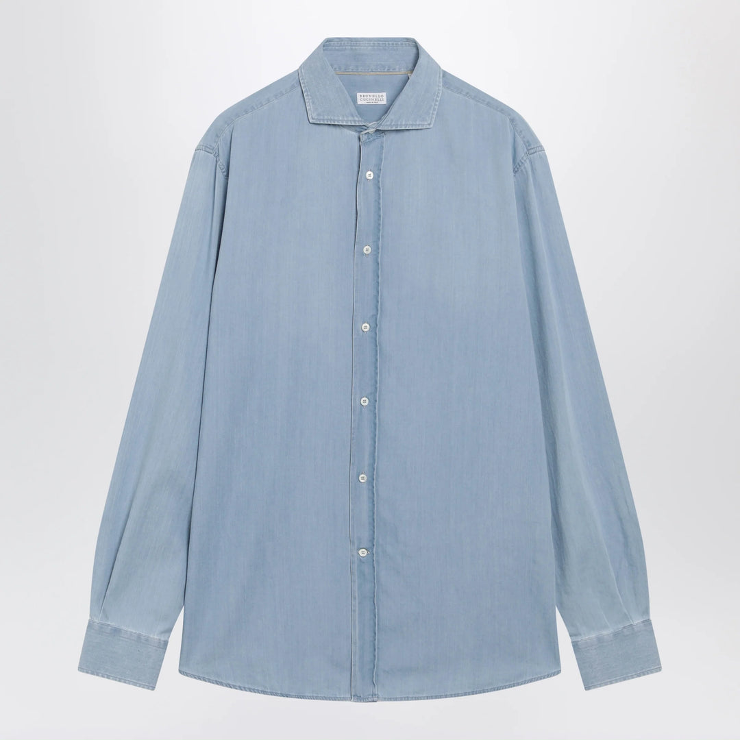 Brunello Cucinelli - Easy Fit shirt in light blue denim