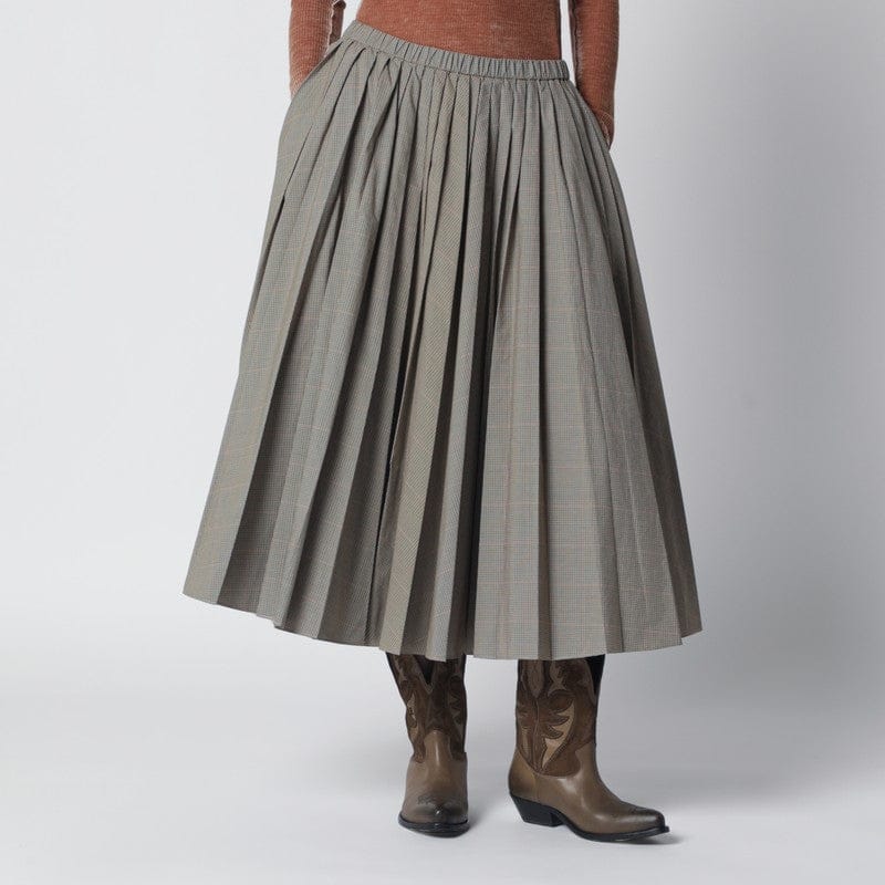 Skirts 6397 - Checked pleated midi skirt - M Brand