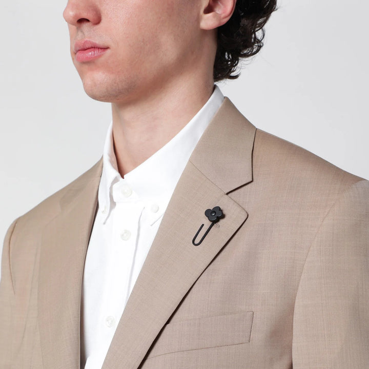 Lardini - Beige single-breasted linen suit