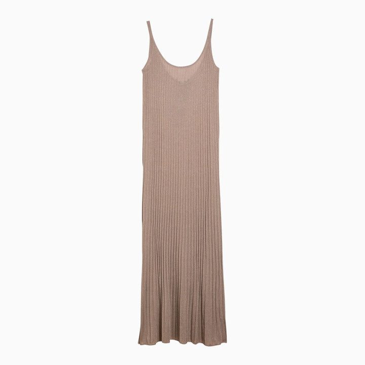 Dresses L Max Mara Pianoforte Light yellow long dress with lurex in viscose Brand