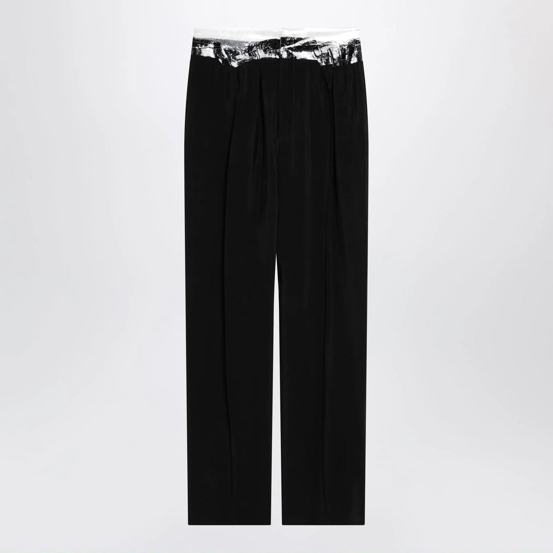 Maison Margiela - Black pants with tape-detail waistband