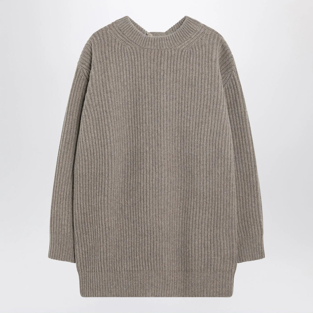 MM6 Maison Margiela - Oversized beige ribbed sweater