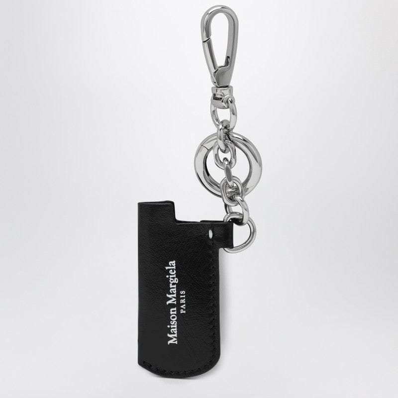 Keychains Maison Margiela - Black leather key holder with logo - One size Brand