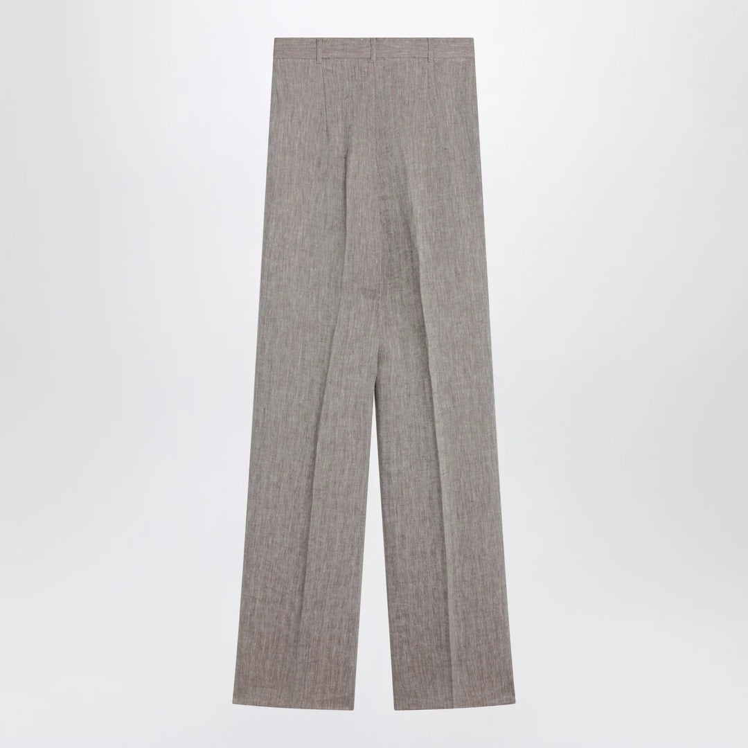 Max Mara Studio - Beige straight linen pants