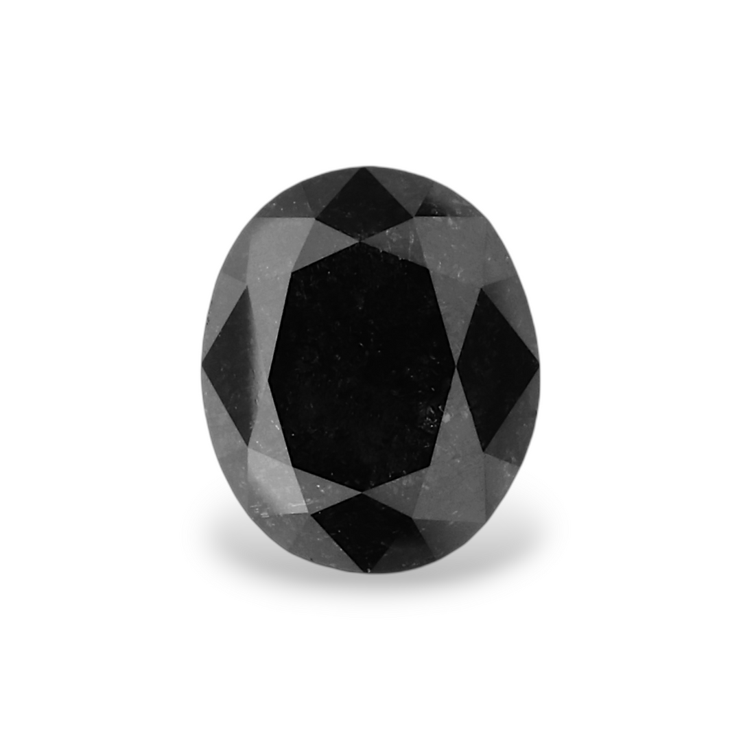 1.3 Carat Natural Black Oval Diamond GIA