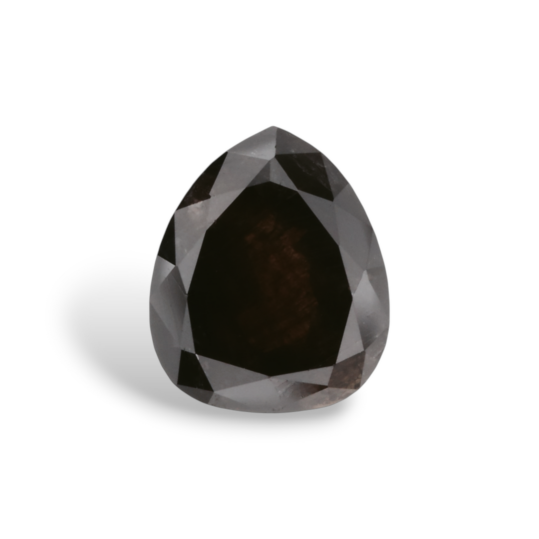 1.17 Carat Natural Black Pear Diamond GIA
