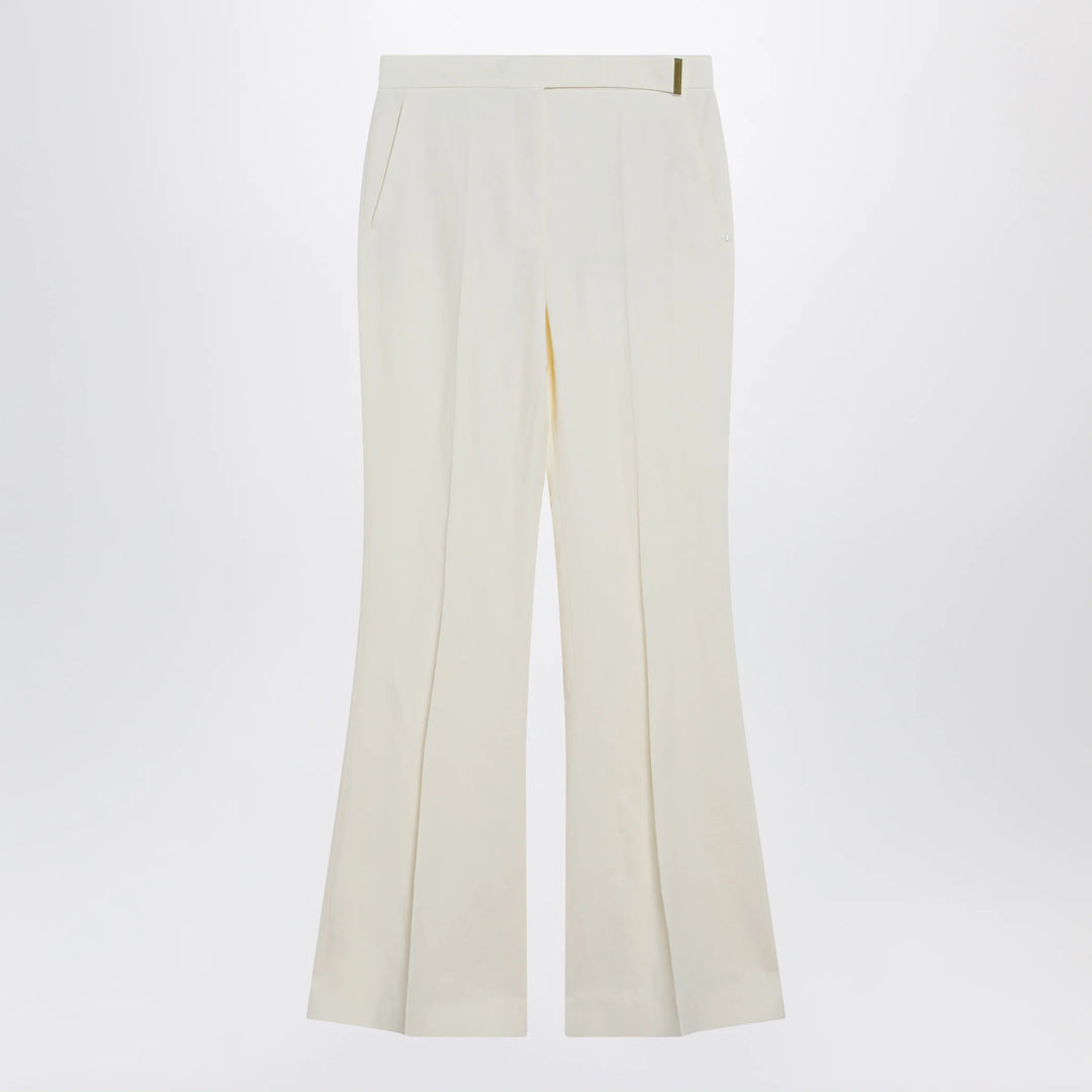 Sportmax - Low-rise flare trousers in viscose and textile paper