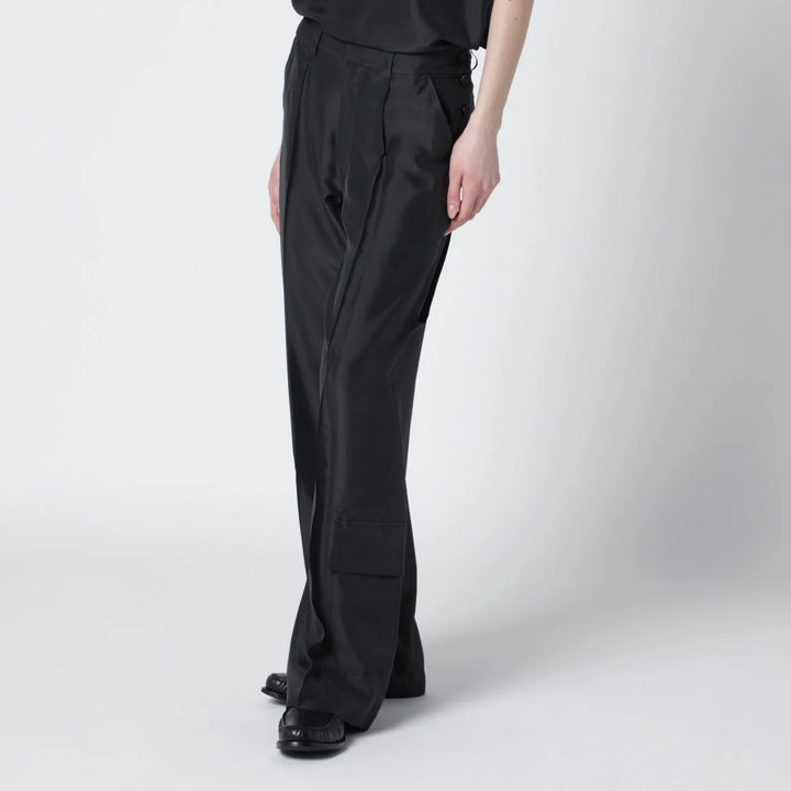 Durazzi Milano - Dark grey silk cargo trousers