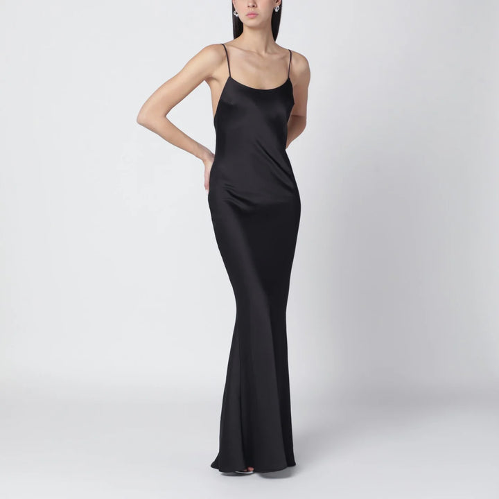 THE ANDAMANE - Black Ninfea dress with back draping