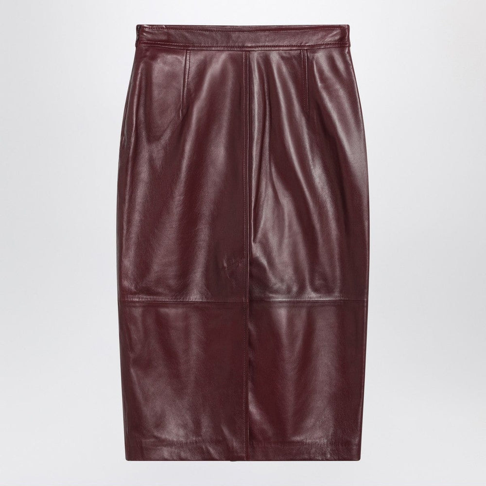 Skirts 38 Max Mara Studio Bordeaux pencil skirt in nappa leather Brand