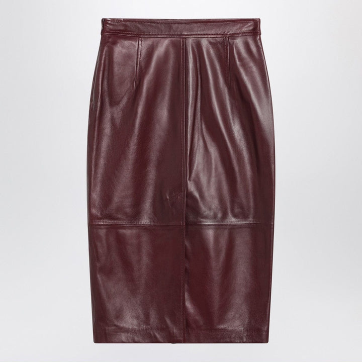 Skirts 38 Max Mara Studio Bordeaux pencil skirt in nappa leather Brand