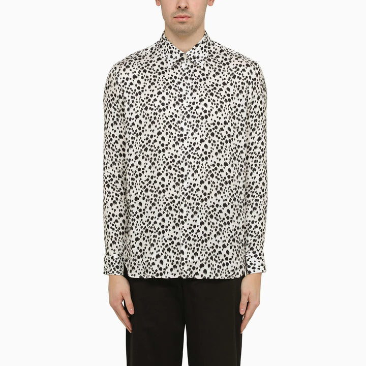 PT Torino - White viscose striped shirt