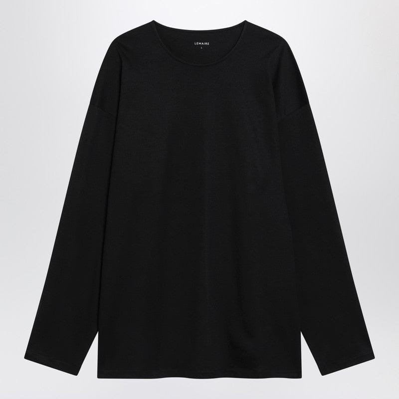 Shirts & Tops LEMAIRE - Black cotton and silk interlock T-shirt - M Brand