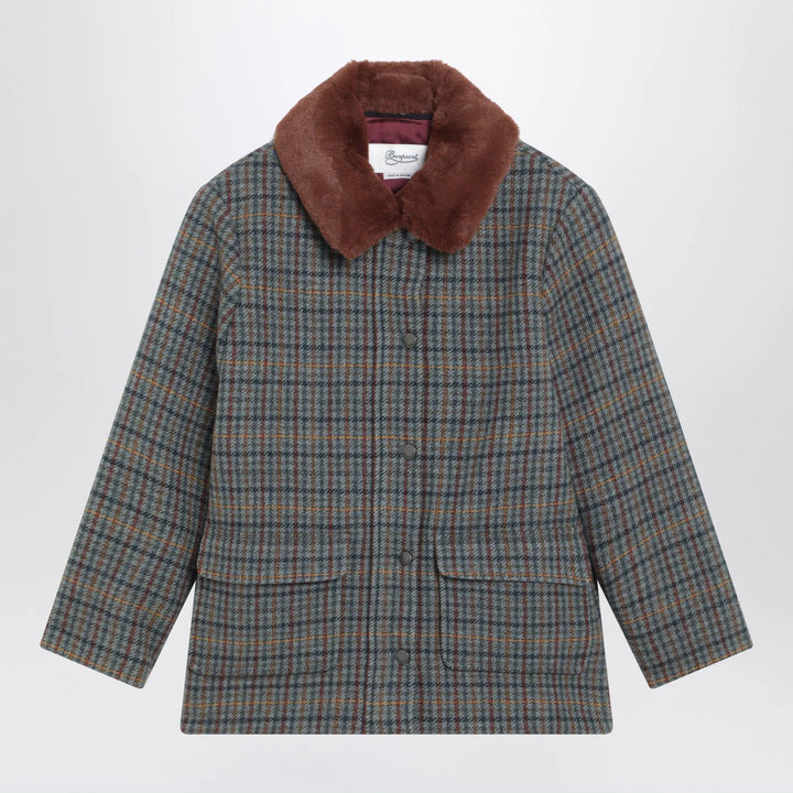 Bonpoint - Joao quilted wool coat with checked pattern