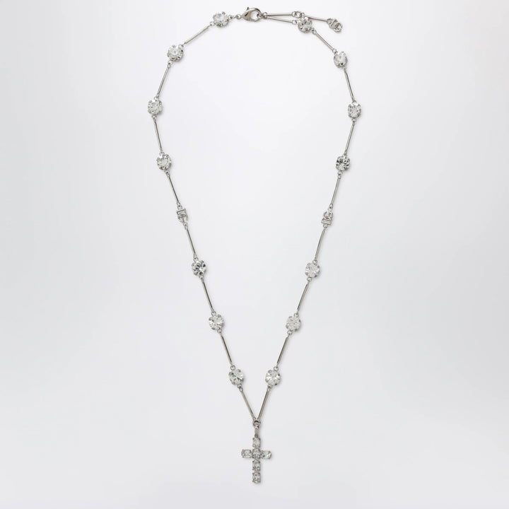 Dolce&amp;Gabbana - Rosary-style brass necklace with crystal cross