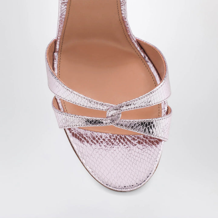 Aquazzura - You and I sandals in light blue metallic leather