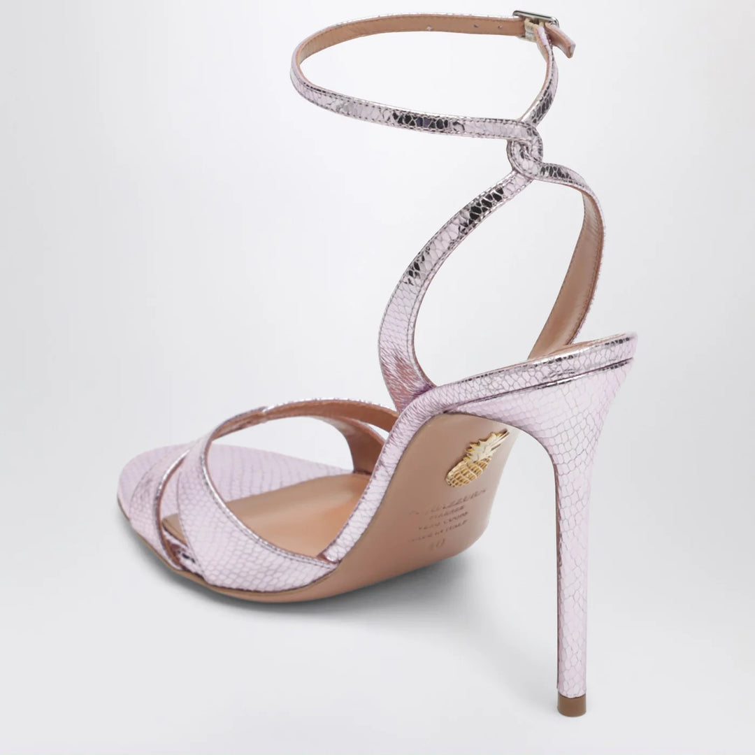 Aquazzura - You and I sandals in light blue metallic leather