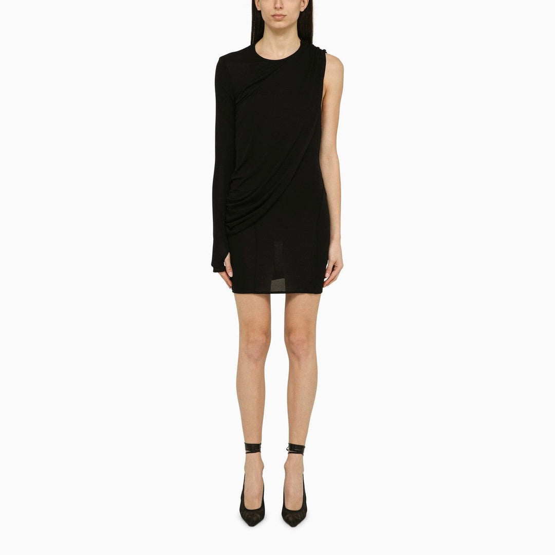 Apparel & Accessories M ANDREĀDAMO - Black viscose one-shoulder dress with drape Brand