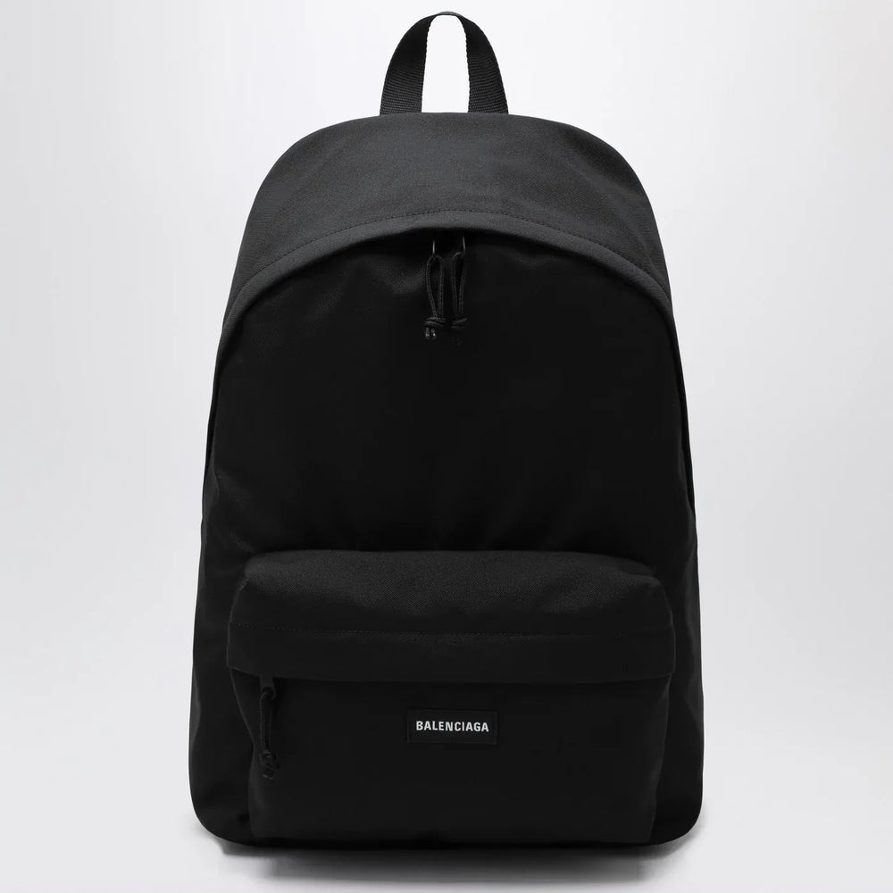 Balenciaga - Black Explorer backpack with logo patch Brand Apparel & Accessories TU
