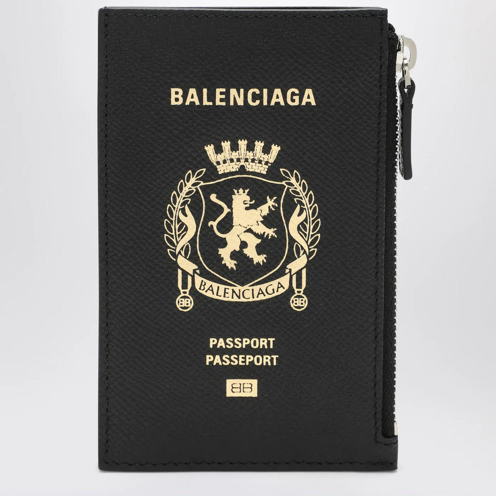 Balenciaga - Black leather passport holder and wallet Brand Apparel & Accessories TU