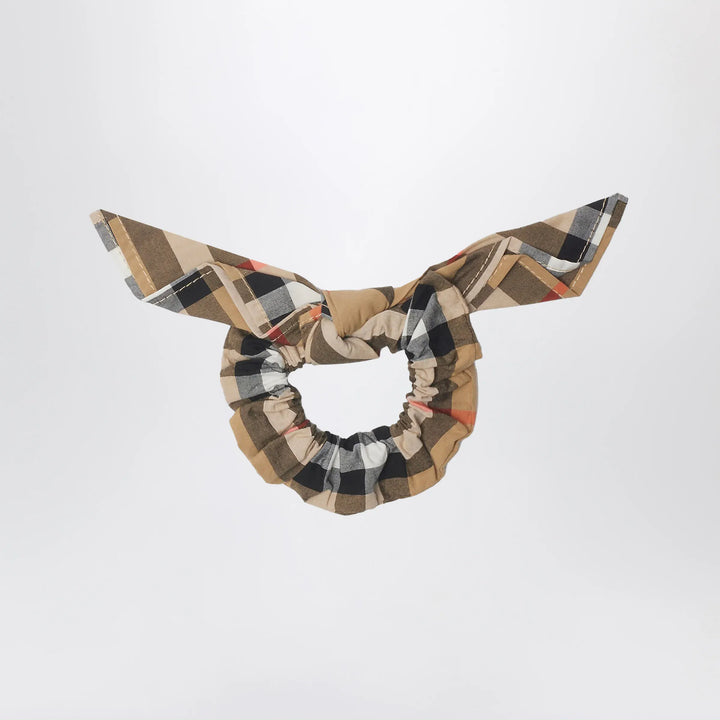 Burberry - Beige Check Pattern Cotton Scrunchies Brand Apparel &amp; Accessories U