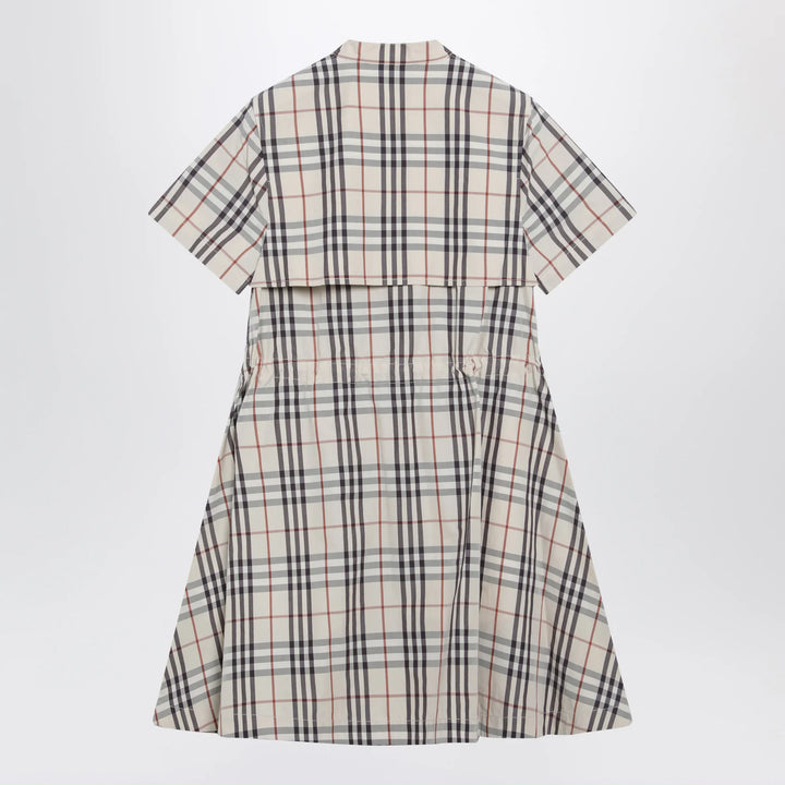 Burberry - Beige check short-sleeve cotton dress Brand Apparel &amp; Accessories