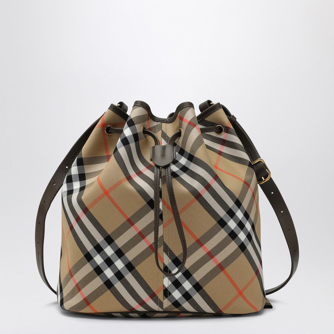 Apparel &amp; Accessories TU Burberry - Medium beige bucket bag with Check pattern Brand