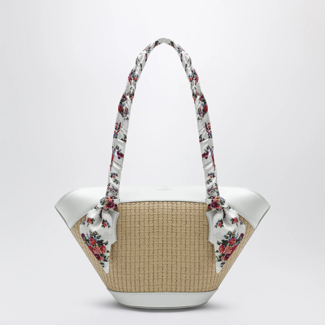Dolce&amp;Gabbana - Capri raffia coffa bag in cream and white Brand Apparel &amp; Accessories > Clothing Accessories > Hats TU