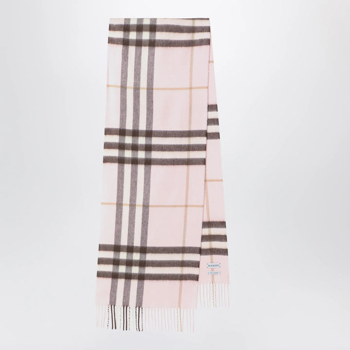 Burberry - Pink cashmere scarf with a checked pattern Brand Apparel &amp; Accessories > Clothing Accessories > Scarves &amp; Shawls TU