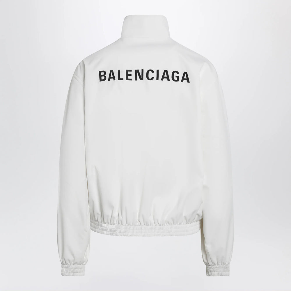 Balenciaga - Women's Back track jacket in white technical polyester Brand Apparel & Accessories > Clothing > Outerwear > Coats & Jackets