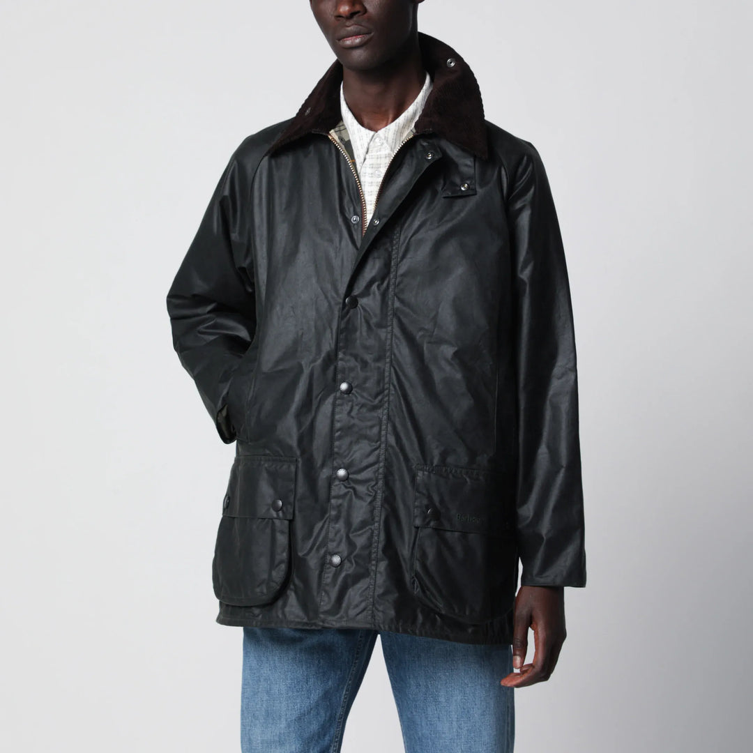 Barbour - Sage green Beaufort waxed jacket Brand Apparel &amp; Accessories > Clothing > Outerwear > Coats &amp; Jackets 40