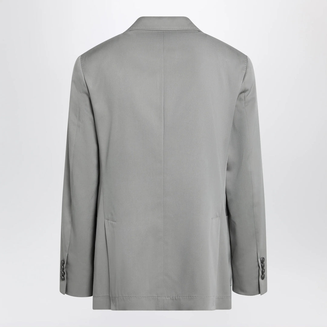 Brunello Cucinelli - Double-breasted silk blazer in khaki Brand Apparel &amp; Accessories > Clothing > Outerwear > Coats &amp; Jackets 50 IT