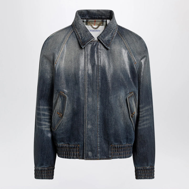 Burberry - Coated denim aviator jacket in mid blue Brand Apparel &amp; Accessories > Clothing > Outerwear > Coats &amp; Jackets 46 IT